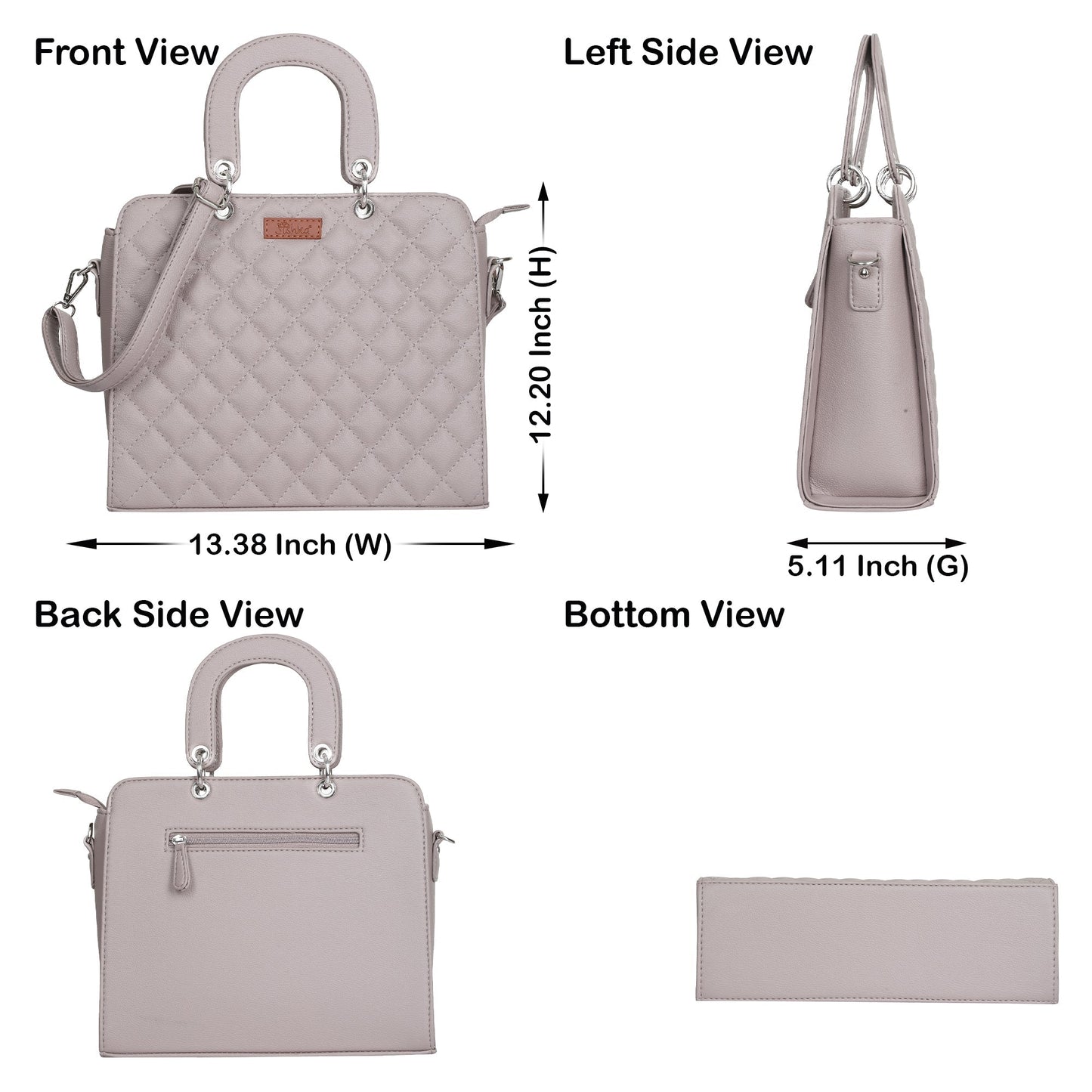 Mauve Quilted Vegan Wholesale Leather Tote Bag– Women’s Top Handle Satchel Handbag