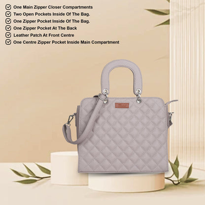 Mauve Quilted Vegan Wholesale Leather Tote Bag– Women’s Top Handle Satchel Handbag