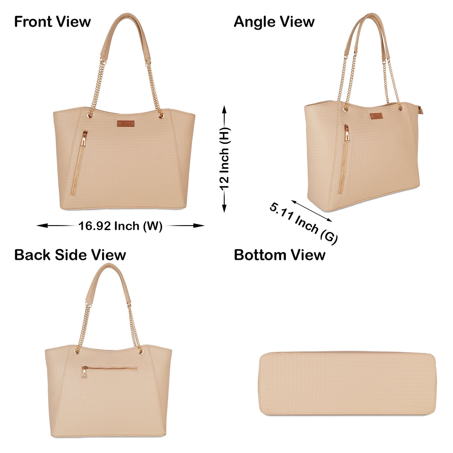 Wholesale Beige Vegan Leather Satchel Handbag – Women’s Tote & Shoulder Bag