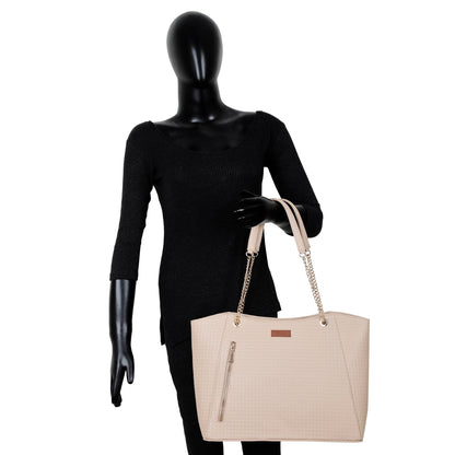 Wholesale Beige Vegan Leather Satchel Handbag – Women’s Tote & Shoulder Bag