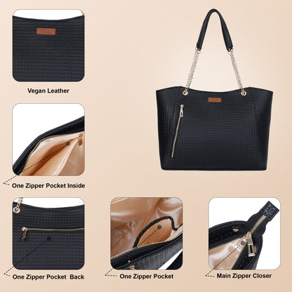 Black Vegan Leather Wholesale Satchel Bag – Women’s Tote & Shoulder Bag for Daily Use