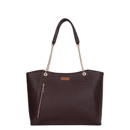 Brown Vegan Leather Satchel Bag – Women’s Wholesale Tote & Shoulder Bag for Work