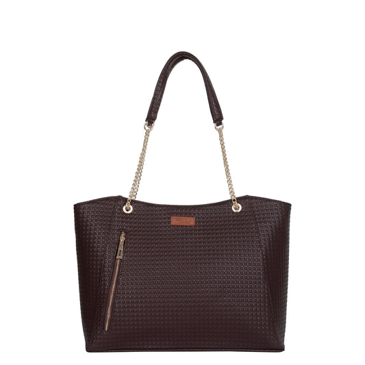 Brown Vegan Leather Satchel Bag – Women’s Wholesale Tote & Shoulder Bag for Work