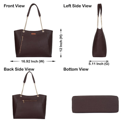 Brown Vegan Leather Satchel Bag – Women’s Wholesale Tote & Shoulder Bag for Work