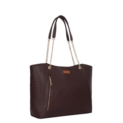 Brown Vegan Leather Satchel Bag – Women’s Wholesale Tote & Shoulder Bag for Work
