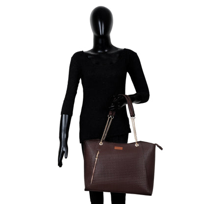 Brown Vegan Leather Satchel Bag – Women’s Wholesale Tote & Shoulder Bag for Work