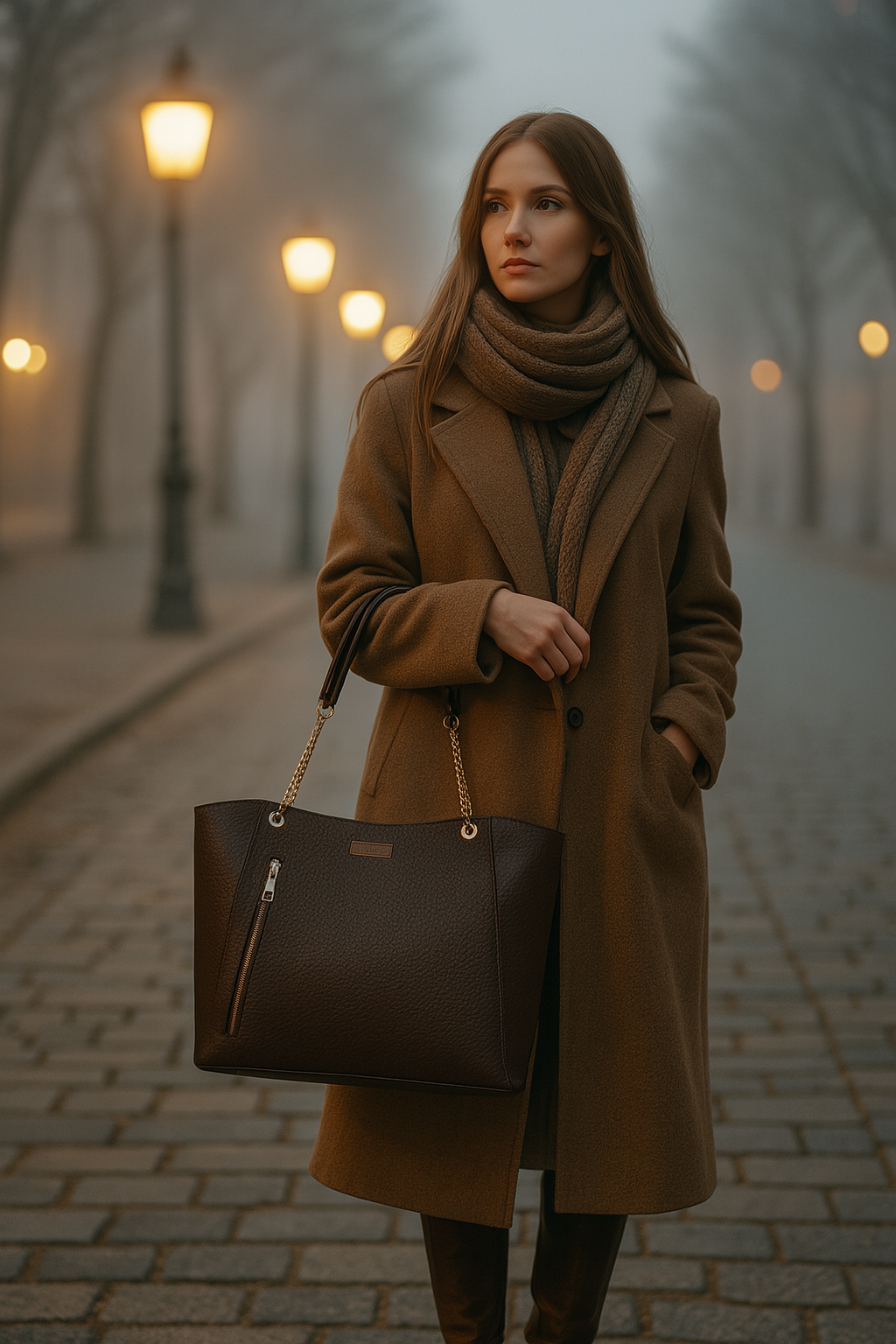 Brown Vegan Leather Satchel Bag – Women’s Wholesale Tote & Shoulder Bag for Work