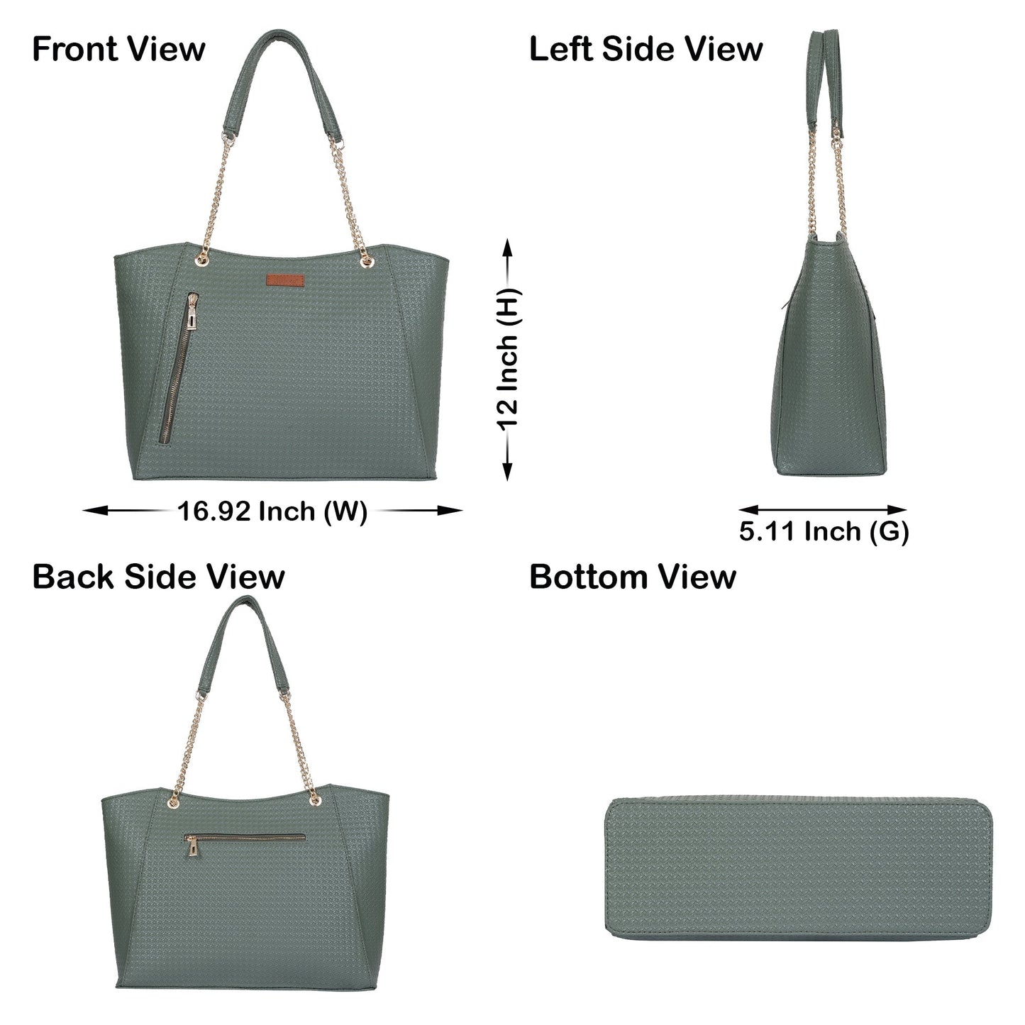 Green Vegan Leather Satchel Bag – Wholesale Women’s Tote & Shoulder Bag for Everyday Use