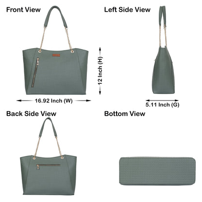 Green Vegan Leather Satchel Bag – Wholesale Women’s Tote & Shoulder Bag for Everyday Use