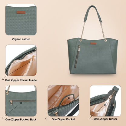 Green Vegan Leather Satchel Bag – Wholesale Women’s Tote & Shoulder Bag for Everyday Use