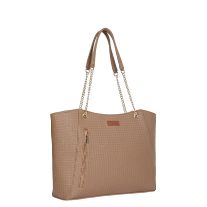 Taupe Vegan Leather Satchel Bag – Women’s Tote & Wholesale Shoulder Bag for Work & Daily Use