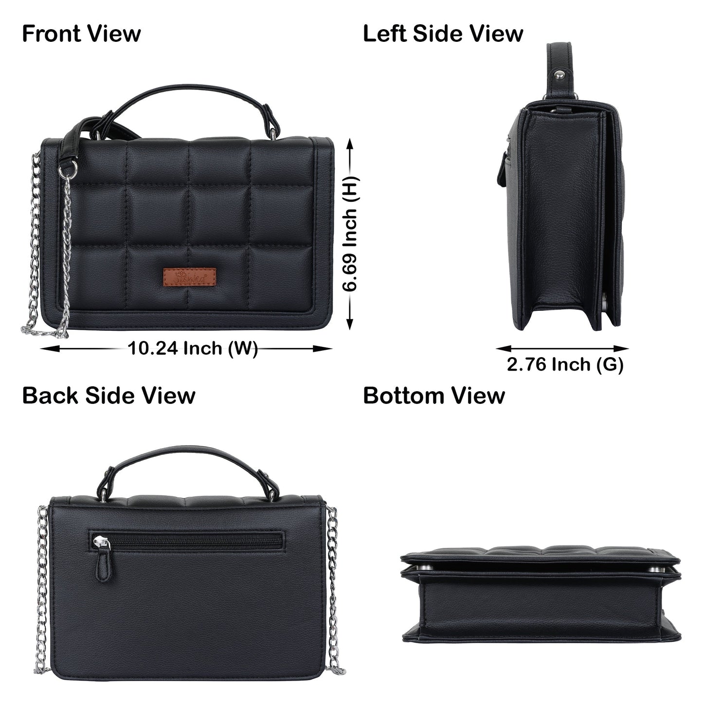 Wholesale Black Vegan Leather Crossbody Sling Bag – Women’s Shoulder Handbag