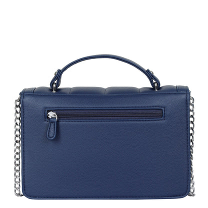 Women’s Blue Vegan Leather Crossbody Sling Bag – Chain Strap Wholesale Shoulder Handbag
