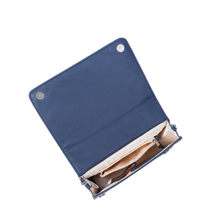 Women’s Blue Vegan Leather Crossbody Sling Bag – Chain Strap Wholesale Shoulder Handbag
