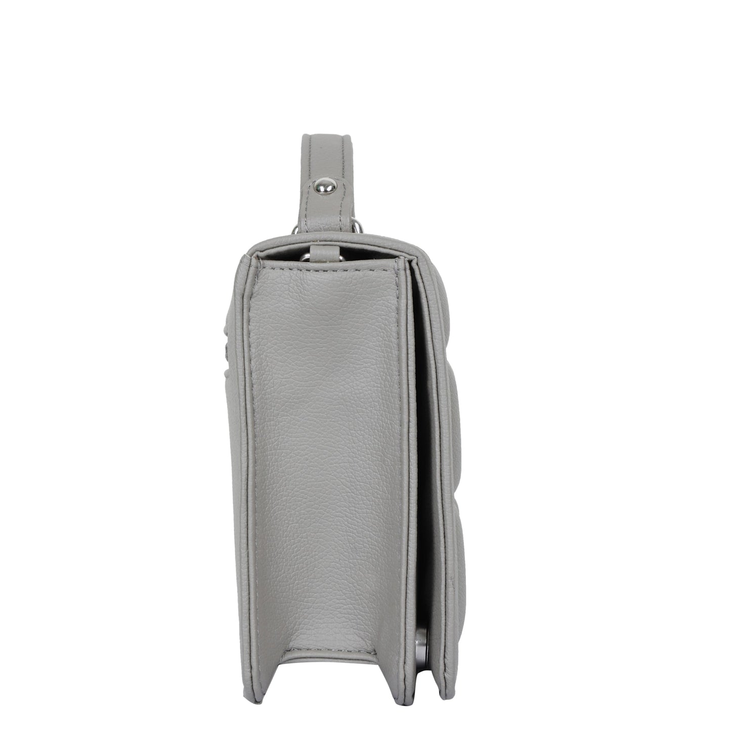Grey Vegan Leather Crossbody Sling Bag – Wholesale Women’s Chain Strap Shoulder Handbag