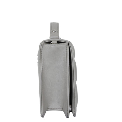 Grey Vegan Leather Crossbody Sling Bag – Wholesale Women’s Chain Strap Shoulder Handbag