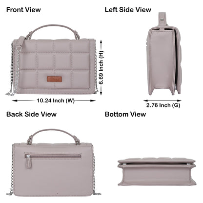 Wholesale Mauve Vegan Leather Crossbody Sling Bag – Women’s Chain Strap Shoulder bag