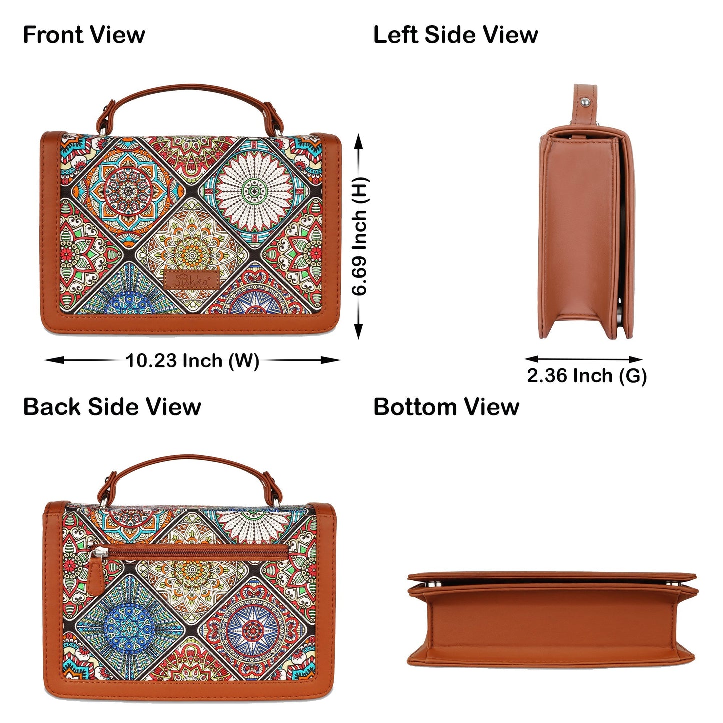 Women’s Mandala Sling Bags with Vegan Leather Trim – Wholesale