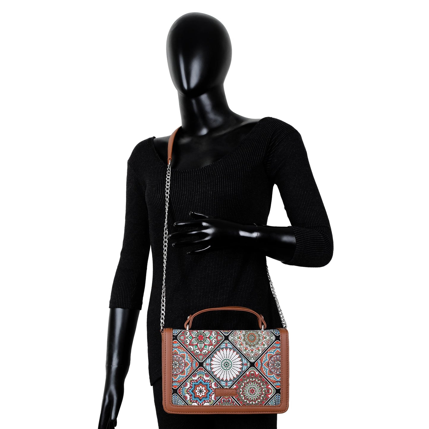 Women’s Mandala Sling Bags with Vegan Leather Trim – Wholesale