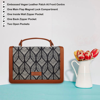 Women’s Geometric Sling Bags with Vegan Leather Trim Handle– Wholesale