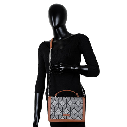 Women’s Geometric Sling Bags with Vegan Leather Trim Handle– Wholesale
