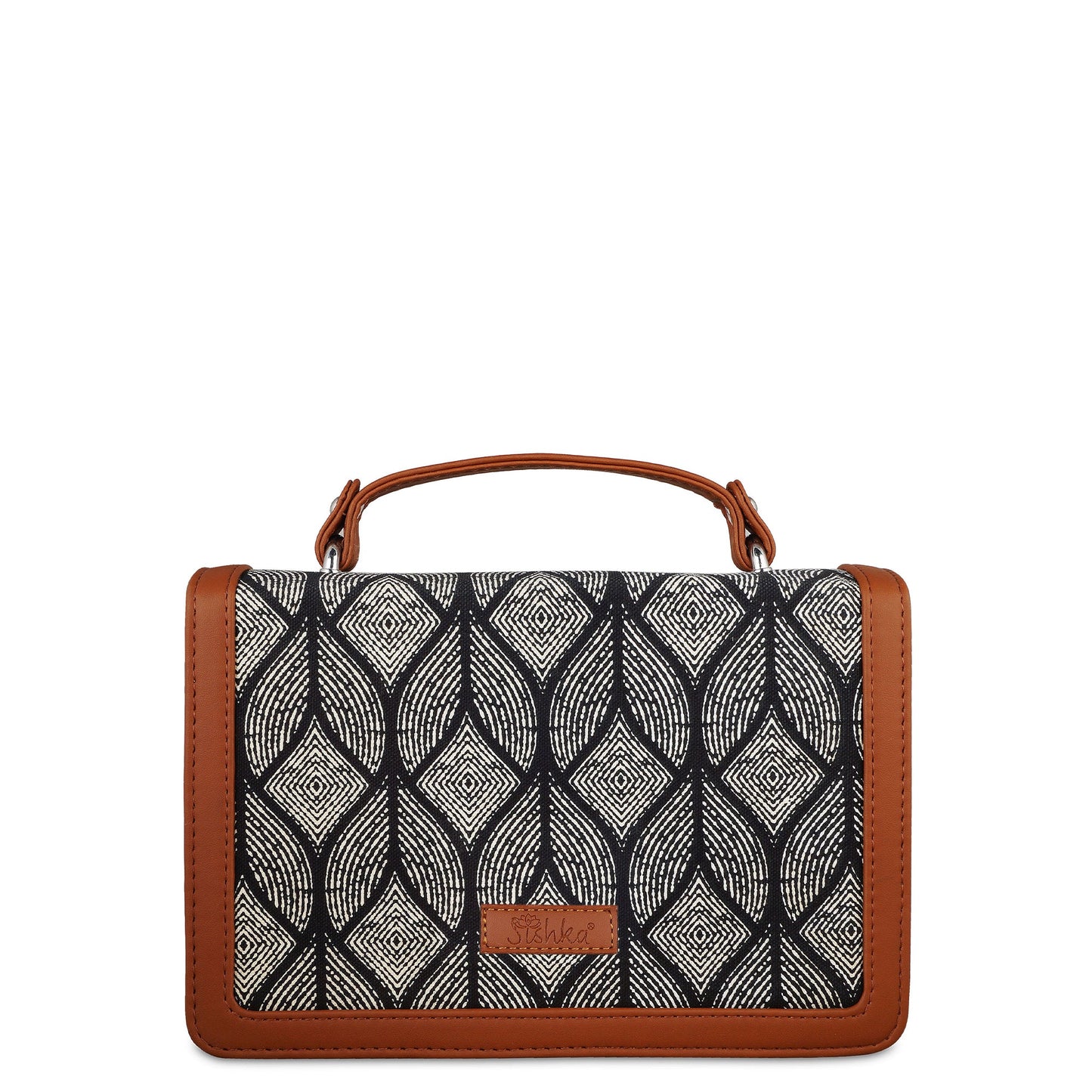 Women’s Geometric Sling Bags with Vegan Leather Trim Handle– Wholesale