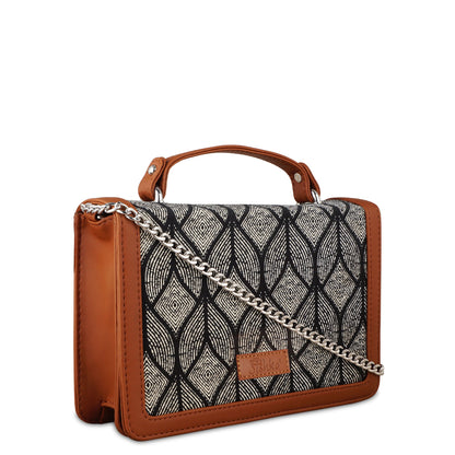 Women’s Geometric Sling Bags with Vegan Leather Trim Handle– Wholesale