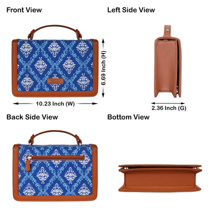 Women’s Blue Crossbody Sling Bags with Vegan Leather Trim – Wholesale