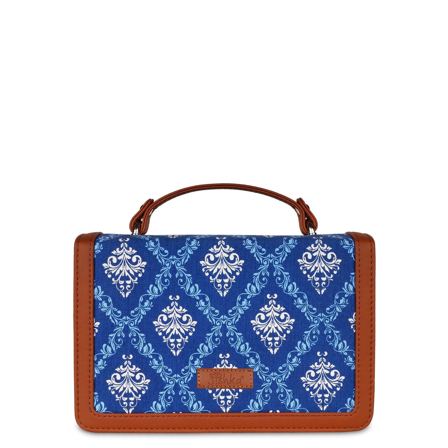 Women’s Blue Crossbody Sling Bags with Vegan Leather Trim – Wholesale