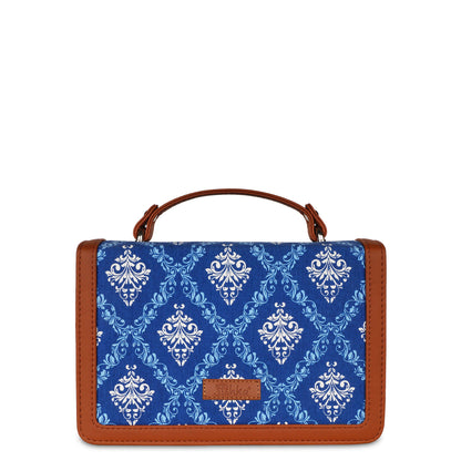 Women’s Blue Crossbody Sling Bags with Vegan Leather Trim – Wholesale