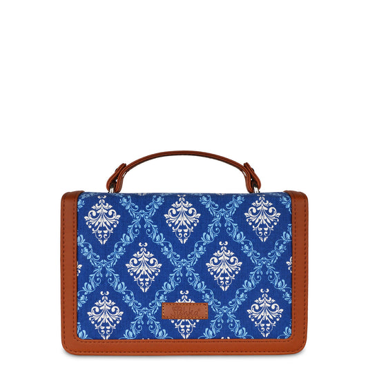 Women’s Blue Crossbody Sling Bags with Vegan Leather Trim – Wholesale