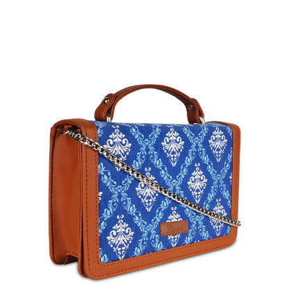 Women’s Blue Crossbody Sling Bags with Vegan Leather Trim – Wholesale