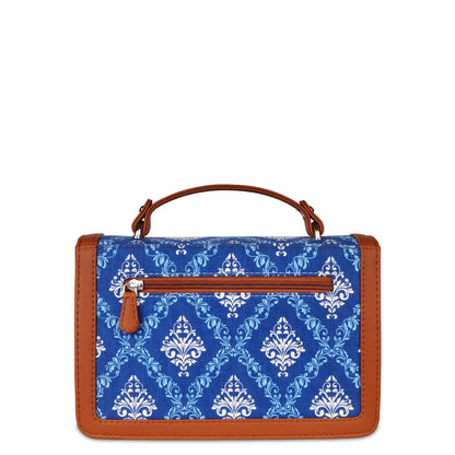 Women’s Blue Crossbody Sling Bags with Vegan Leather Trim – Wholesale