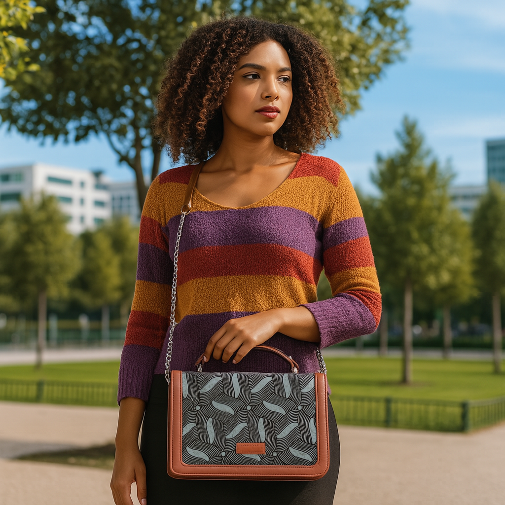 Women’s Wave Crossbody Bags with Vegan Leather Trim – Wholesale