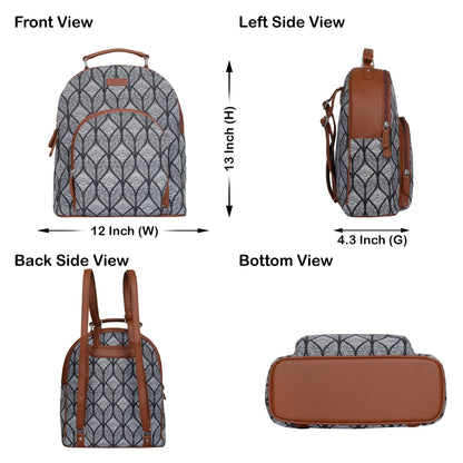 Women’s Monochrome Backpacks with Vegan Leather Trim – Wholesale