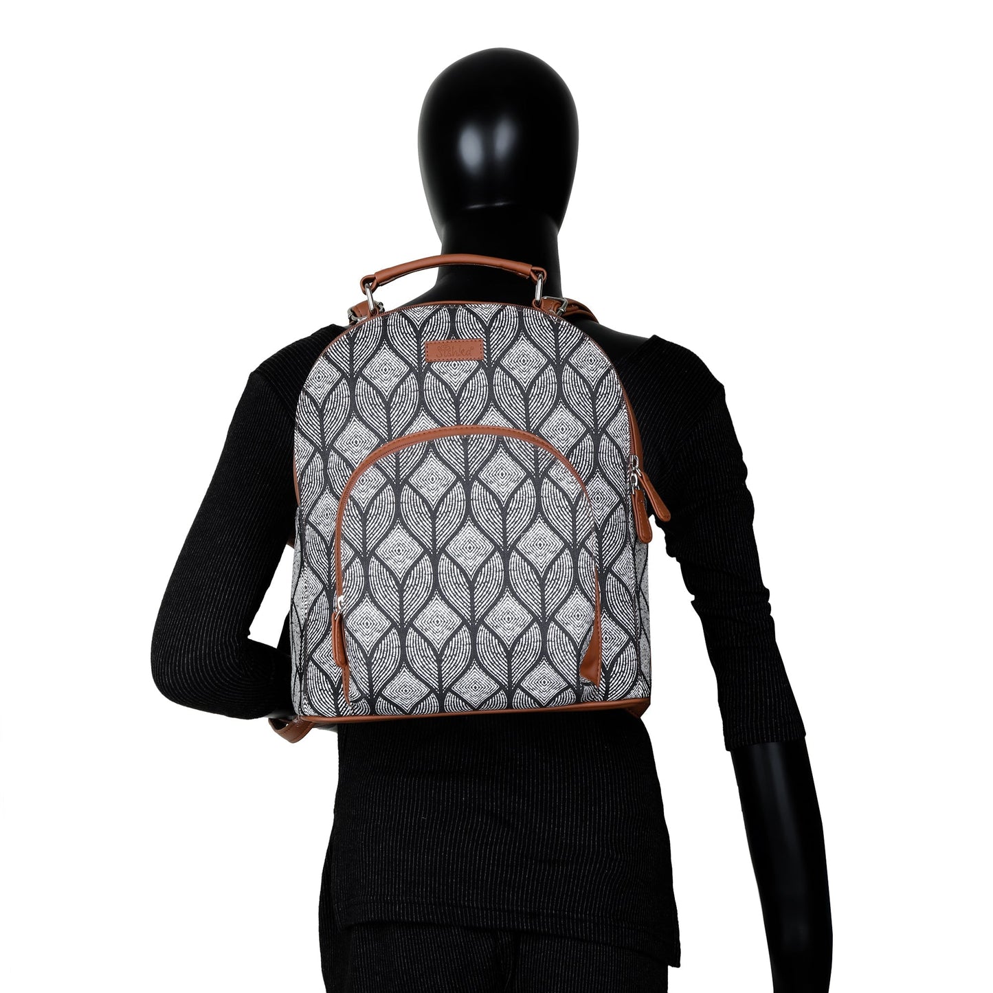 Women’s Monochrome Backpacks with Vegan Leather Trim – Wholesale