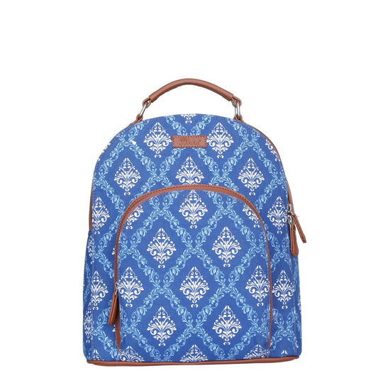 Women’s Blue Backpacks with Vegan Leather Trim – Wholesale