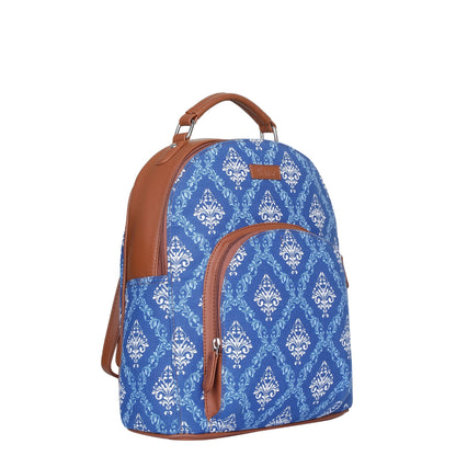 Women’s Blue Backpacks with Vegan Leather Trim – Wholesale