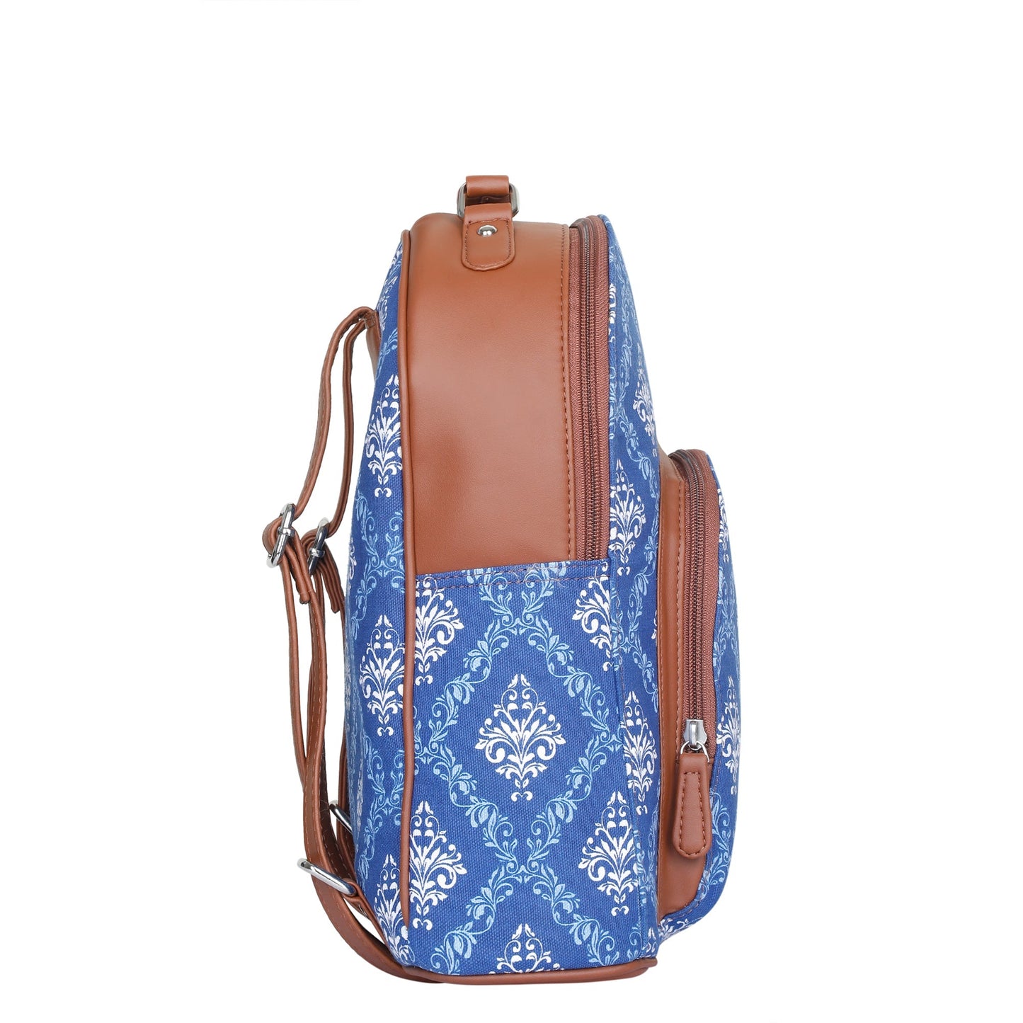 Women’s Blue Backpacks with Vegan Leather Trim – Wholesale