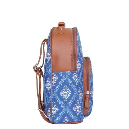 Women’s Blue Backpacks with Vegan Leather Trim – Wholesale
