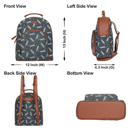 Women’s Printed Backpacks with Vegan Leather Trim – Wholesale