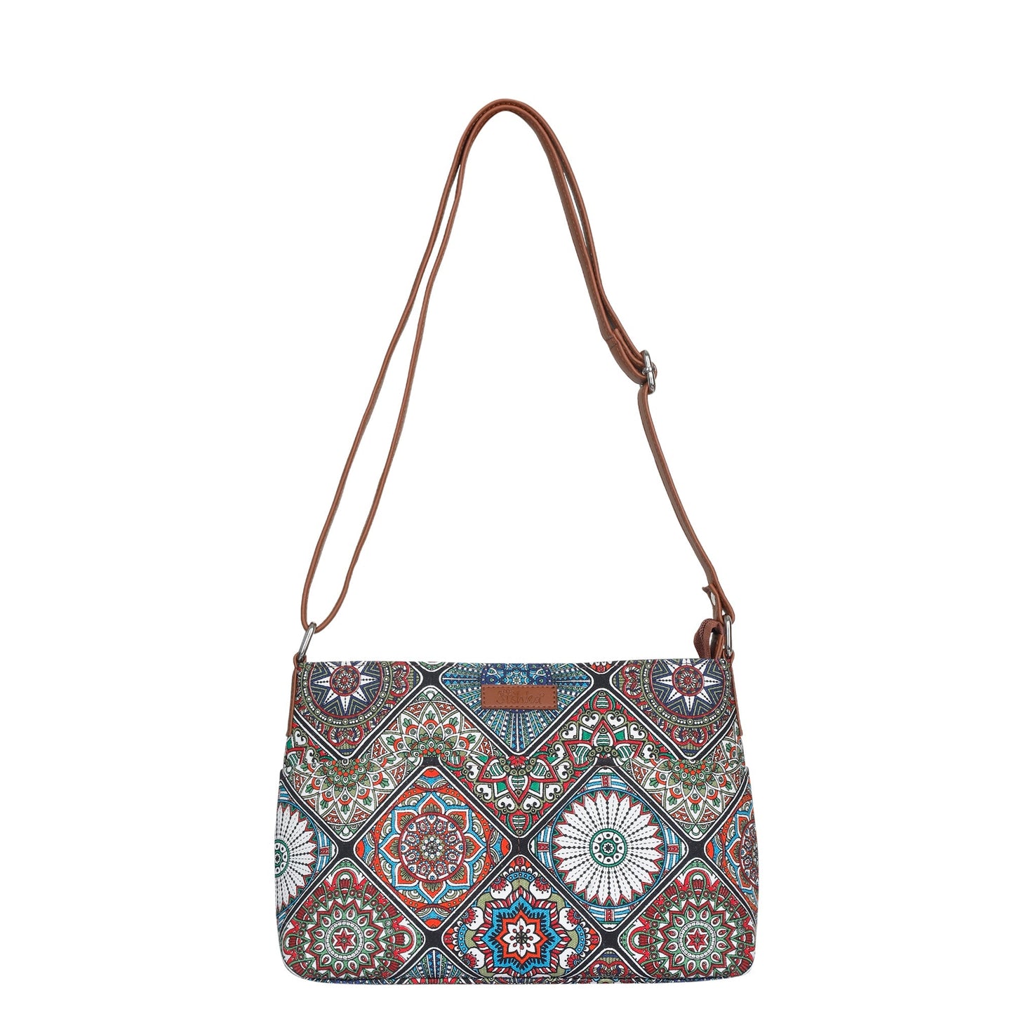 Wholesale Women’s Mandala Crossbody Bags with Vegan Leather Trim Handle