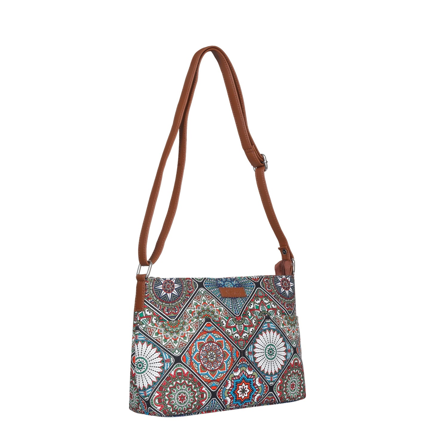Wholesale Women’s Mandala Crossbody Bags with Vegan Leather Trim Handle
