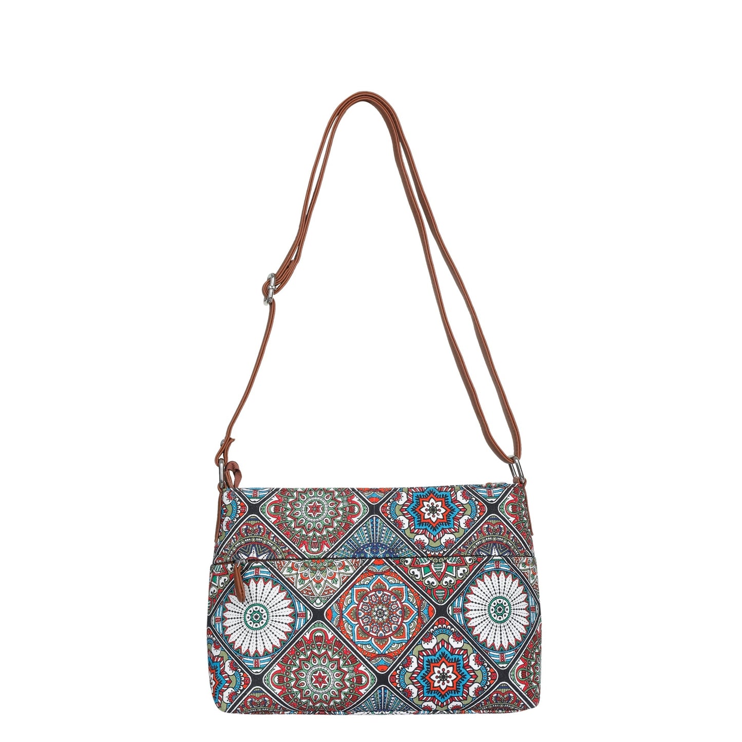 Wholesale Women’s Mandala Crossbody Bags with Vegan Leather Trim Handle