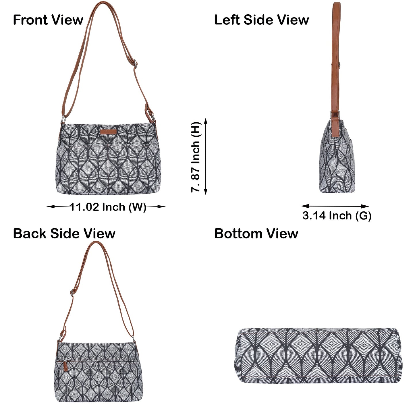 Women’s Geometric Crossbody Bags with Vegan Leather Trim – Wholesale