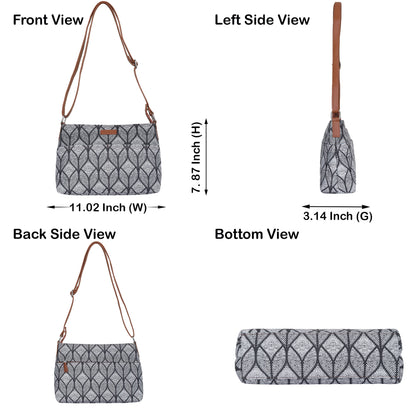 Women’s Geometric Crossbody Bags with Vegan Leather Trim – Wholesale
