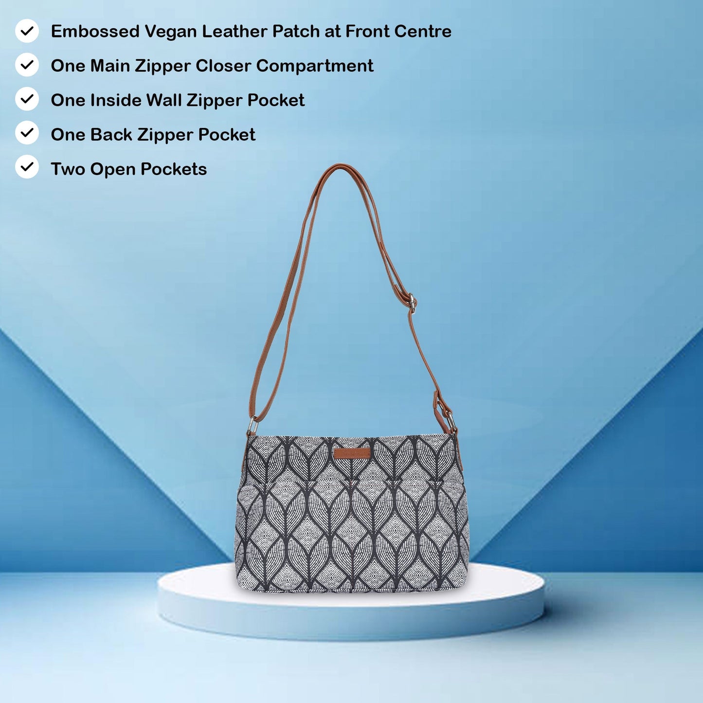 Women’s Geometric Crossbody Bags with Vegan Leather Trim – Wholesale