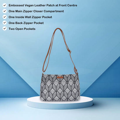 Women’s Geometric Crossbody Bags with Vegan Leather Trim – Wholesale