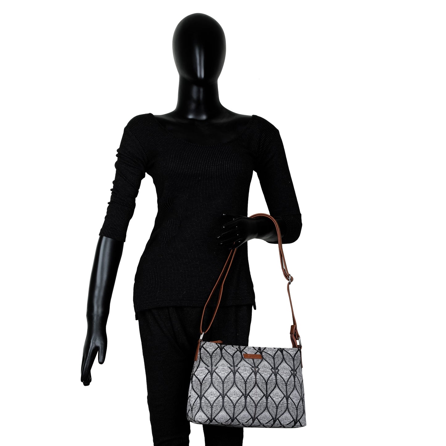 Women’s Geometric Crossbody Bags with Vegan Leather Trim – Wholesale
