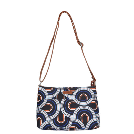 Women’s Geometric Crossbody Sling Bags with Vegan Leather Trim – Wholesale
